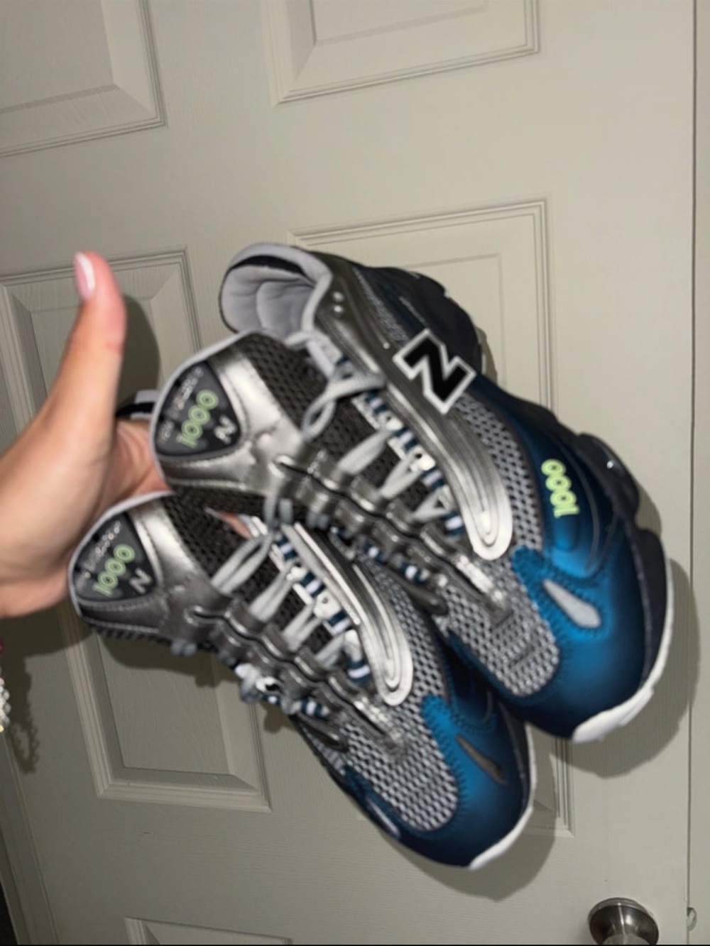New Balance men Blue and Gray Mesh Sneakers